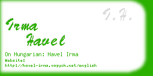 irma havel business card